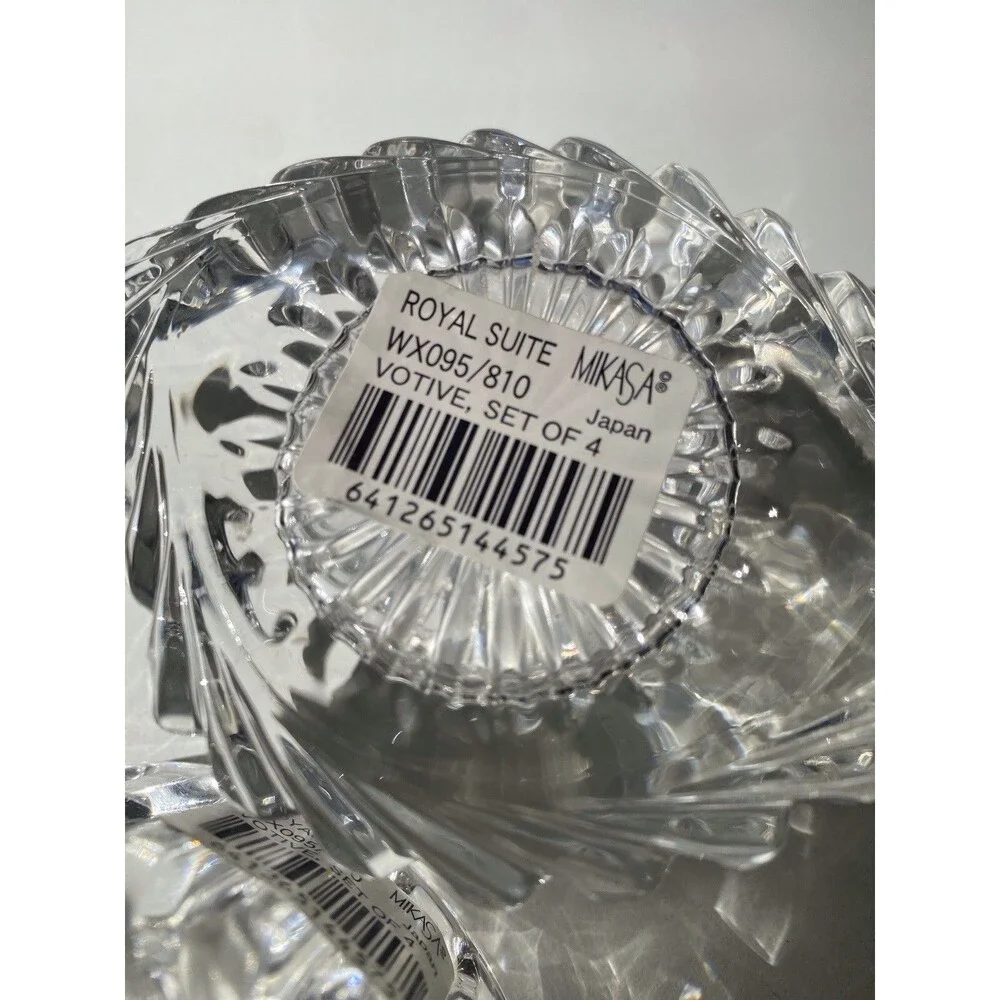 MIKASA CRYSTAL CANDLE HOLDERS ( VOTIVE SET OF 2 ) ROYAL SUITE